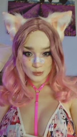 Ahegao large boobs Cosplay Costume Fake melons Fake tits Swimsuit TikTok Porn GIF