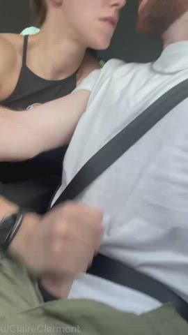 Amateur Car Sex Cumshot Handjob OnlyFans Real couple Porn GIF