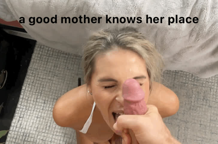 Caption Cumshot Facial Humiliation MILF Mom POV Submission Submissive Porn GIF