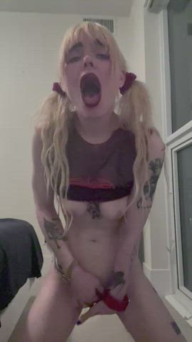 Alt blondy titties Goth Masturbating orgasm Pigtails Tattoo Porn GIF