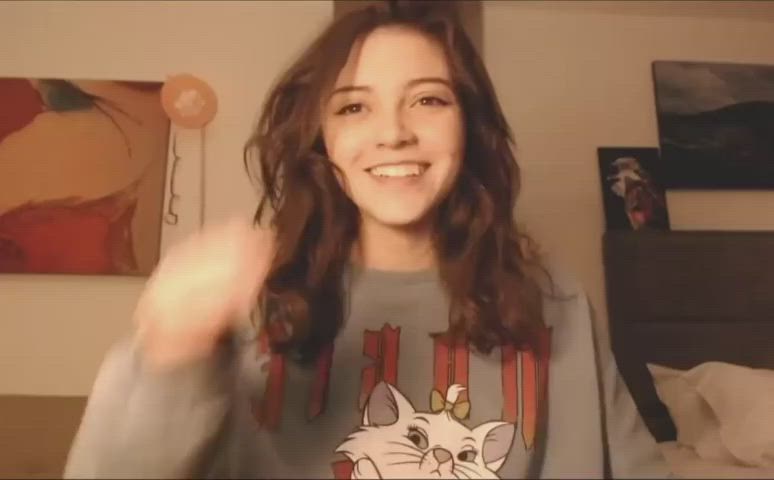 Brunette pretty Masturbating Porn GIF