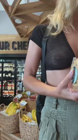 blondie Flashing Natural titties OnlyFans Public Savvy Suxx See Through Clothing Porn GIF