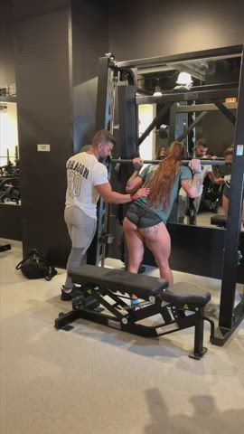 behind Fitness Muscular lady gf chick Porn GIF