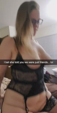 Amateur bare enormous breasts Bull Caption Cheating Cuckold Hotwife wife Porn GIF