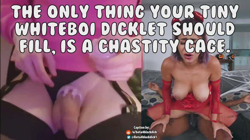 BBC Caption Chastity Femdom Humiliation Porn GIF