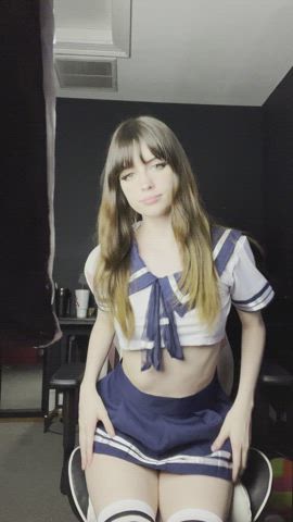pretty Schoolgirl breasts Porn GIF