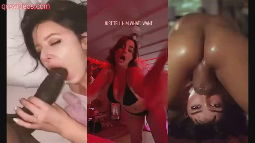 BBC blowjob Deepthroat Interracial PMV Riding Sloppy Split Screen Porn Porn GIF