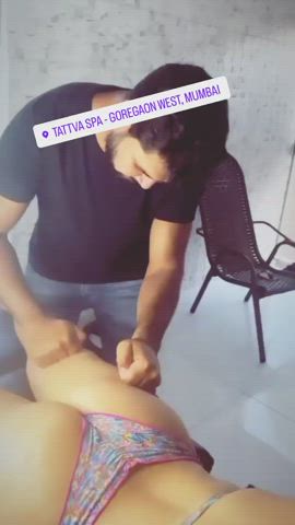 Bubble booty Desi Indian Massage Porn GIF