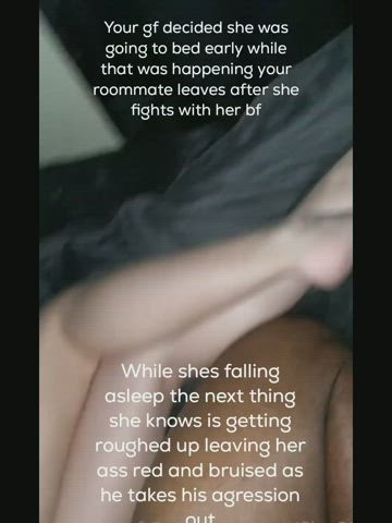 BBC Caption Cheating Forced Roommate Porn GIF
