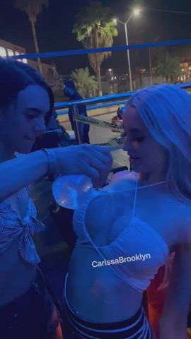 gigantic melons Club Flashing Nightclub Public titties Wet Porn GIF