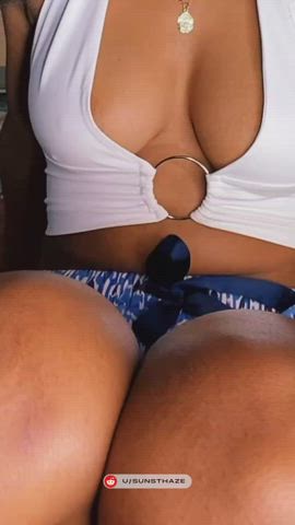 boobies pretty ebony Natural Nude Tease Teasing TikTok melons Porn GIF