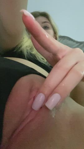 yellow-haired Clit Clit Rubbing Fingering vagina cunt Lips vagina Spread Wet vagina Porn GIF