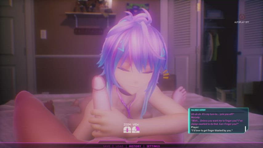 3D Anime Cosplay Fingering Gamer skank gf girl Handjob Hentai POV Prostate Massage Porn GIF