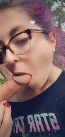 oral sex rod Worship sperm In Mouth Cumshot Deepthroat Glasses Outdoor blowing Porn GIF