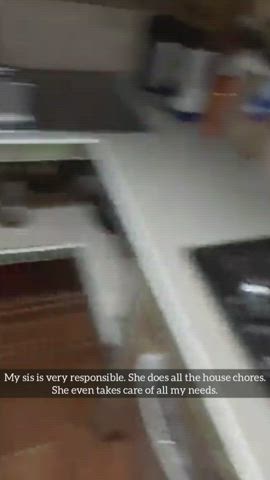 Brother Family kitchenette Sister Porn GIF