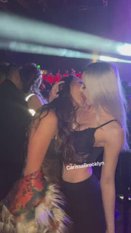 Club Flashing hoes Kissing Lesbian Lesbians Public Porn GIF