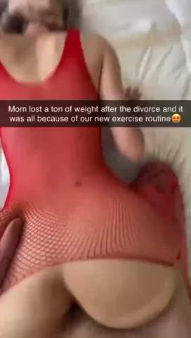 behind Clapping bare Caption Family Fishnet Hardcore MILF Mom Son Taboo Porn GIF