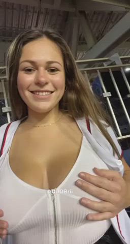 gigantic boobs melons Exhibitionism Exhibitionist Flashing Nipples Public tits Titty Drop Porn GIF