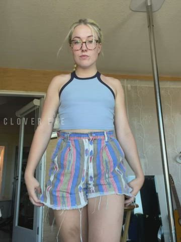 yellow-haired boobs Glasses skinny Pigtails Small melons Strip boobies Titty Drop Porn GIF