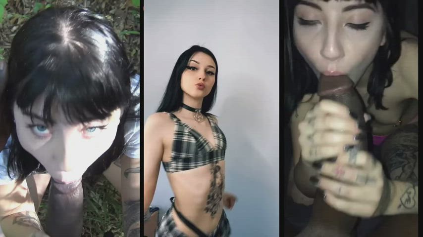 BBC bare Cuckold Homemade Hotwife Interracial PMV Pawg Split Screen Porn White girl girlfriend broad Porn GIF