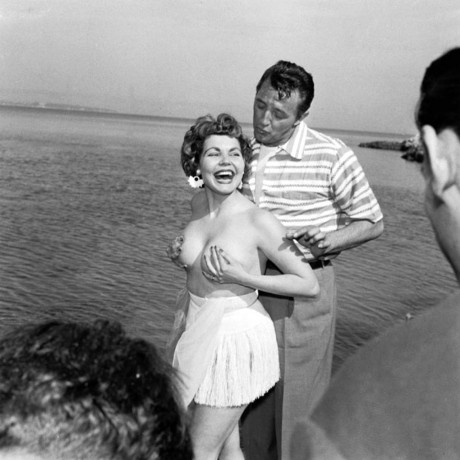 The Scandal Of Simone Silva Exposed Herself Topless In The Arms Of Robert Mitchum During The 1954 Cannes Film Vintage