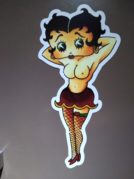 Betty Boop Nude Sticker Cartoon Art Dark Style Love Pinup