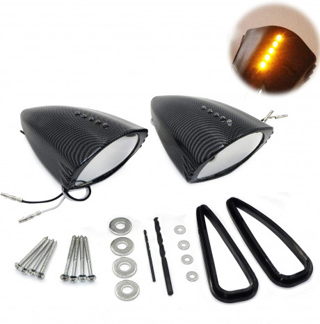 Amazon Com Httmt Led Side Mounted Pig Spotter Rear View Side Mirrors Compatible With Most Japanese Motorcycle Model P N Mt252 013 Everything
