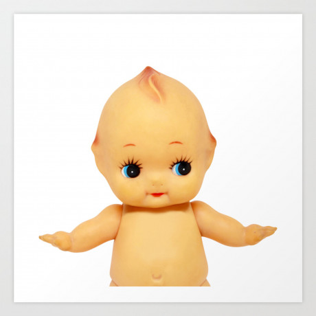 Cute Little Naked Baby Doll Art Print By Wasabi