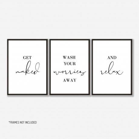 Bathroom Print Wash Your Worries Away Get Naked And Etsy