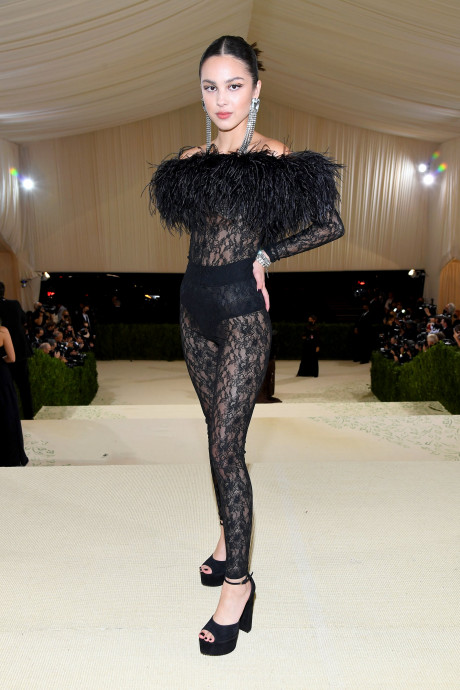 Fashion Shopping Style Olivia Rodrigo Did Not Play It Safe At Her First Met Gala See Her Sheer Lace Catsuit Popsugar Photo