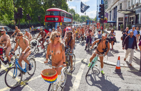 In Pictures The World Naked Bike Ride Through