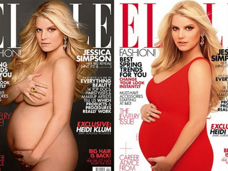 Jessica Simpson Poses Naked For American Elle Mirror