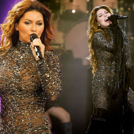 Shania Twain Flashes Knickers In Totally Sheer Bodysuit As She Takes Short Break From Las Mirror