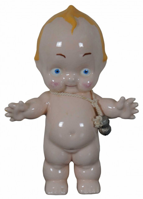 Vtg Ceramic Nude Naked Baby Doll Figurine Infant Child Kewpie Figurine